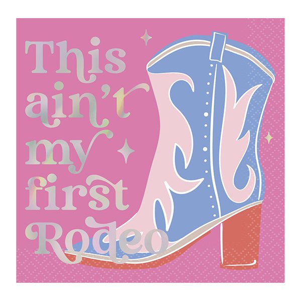 "This Ain't My First Rodeo" Foil Stamped Beverage Napkins (Pack of 16) - The Party Marketplace