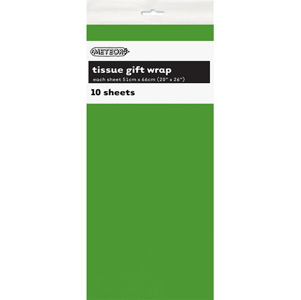 Tissue Paper - Lime Green (10 Sheets) - The Party Marketplace