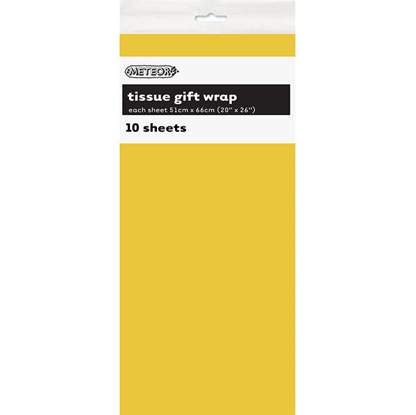 Tissue Paper - Sunflower Yellow (10 Sheets) - The Party Marketplace