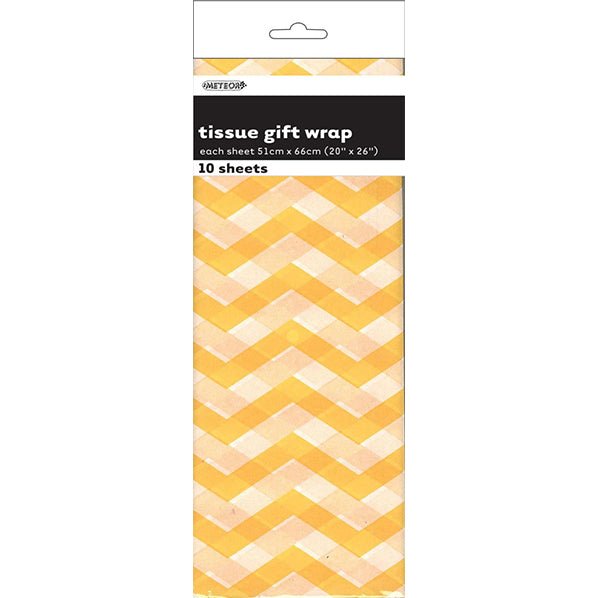 Tissue Paper - Yellow Chevron (10 Sheets) - The Party Marketplace