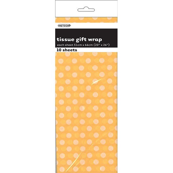 Tissue Paper - Yellow Dots (10 Sheets) - The Party Marketplace