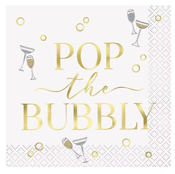 "Toast To New Years" Foil Stamped Beverage Napkins (Pack of 16) - The Party Marketplace