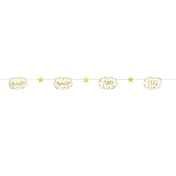 Twinkle Star Paper Garland "Twinkle Twinkle Little Star" (2.13m) - The Party Marketplace