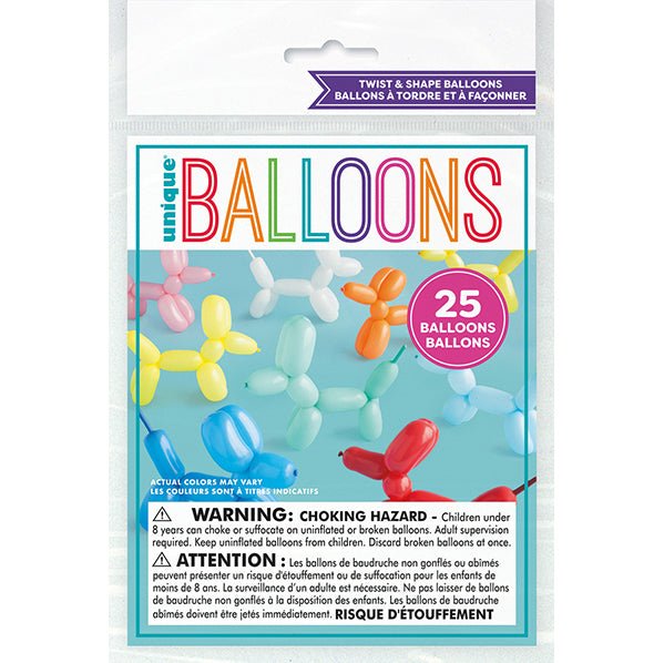 Twist and Shape Balloons (Pack of 25) - The Party Marketplace