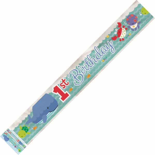 Under The Sea Pals "1st Birthday" Foil Banner - 3.65m - The Party Marketplace