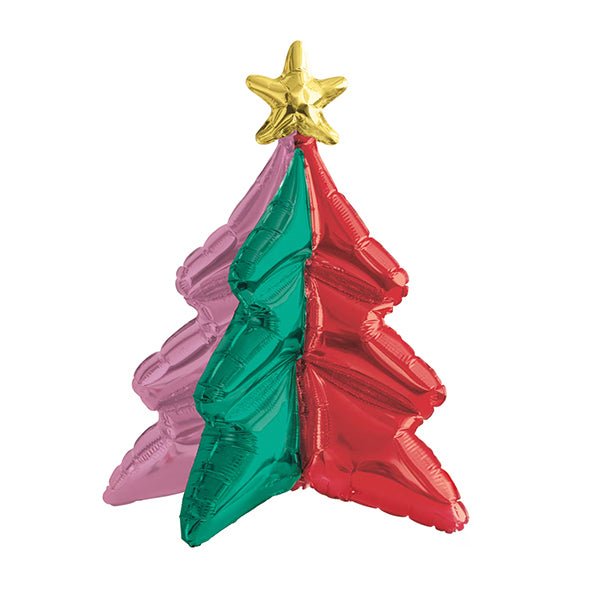 Vibrant Christmas Tree Standing Balloon 55cm - The Party Marketplace