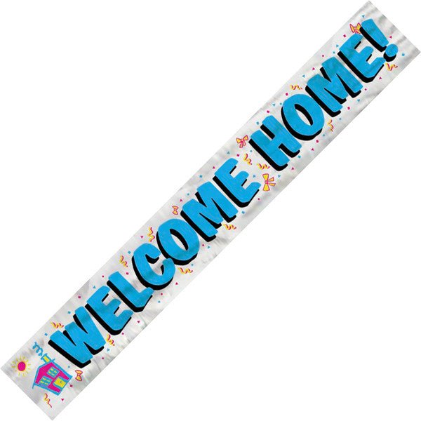 "Welcome Home" Foil Banner - 3.65m - The Party Marketplace