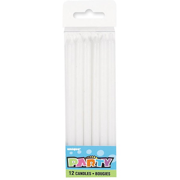 White Candles 12.7cm (Pack of 12) - The Party Marketplace