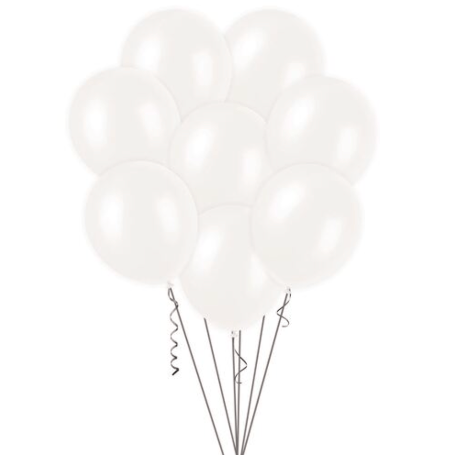 White Decorator Balloons 30cm (Pack of 25) - The Party Marketplace