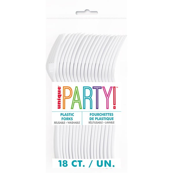 White Forks (Pack of 18) - The Party Marketplace