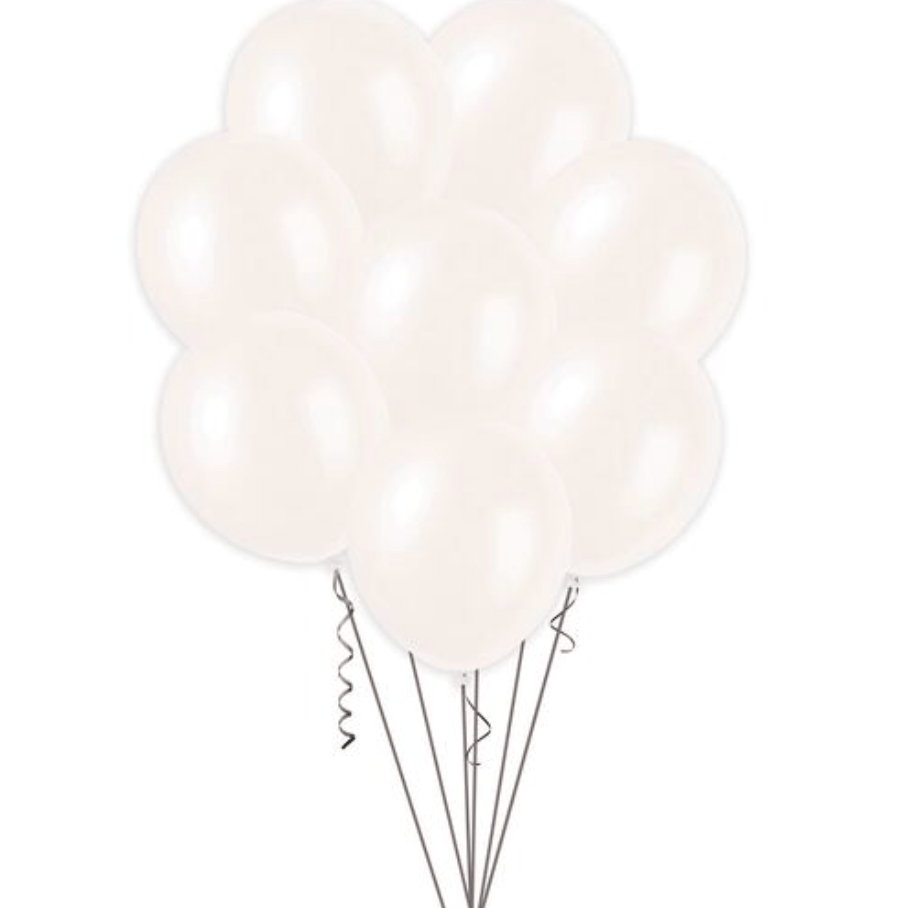 White Pearl Balloons 30cm (Pack of 100) - The Party Marketplace