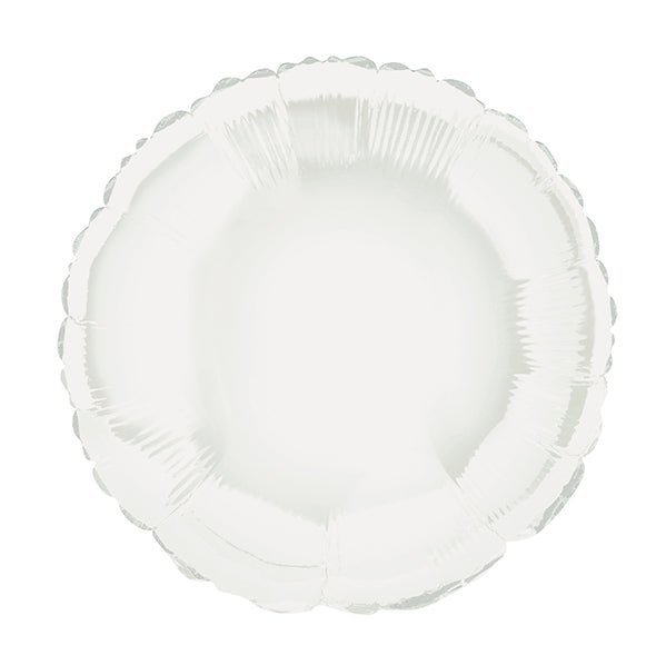 White Round Foil Balloon 45cm - The Party Marketplace