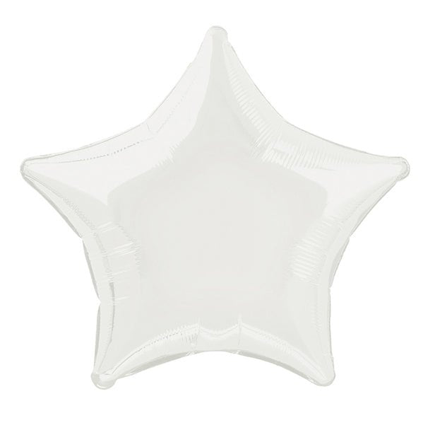 White Star Foil Balloon 50cm - The Party Marketplace