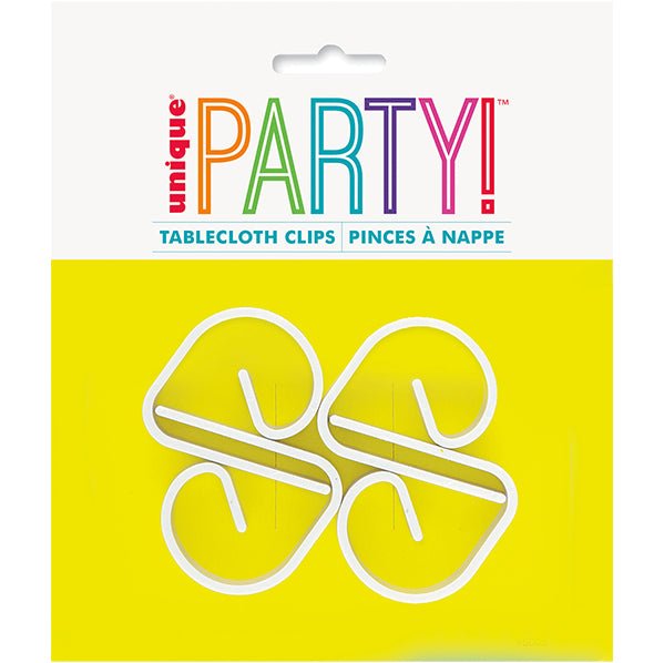 White Tablecover Clips (Pack of 4) - The Party Marketplace