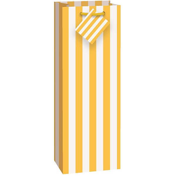 Wine Bag - Sunflower Yellow Stripes - The Party Marketplace