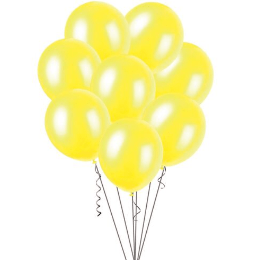 Yellow Metallic Balloons 30cm (Pack of 100) - The Party Marketplace
