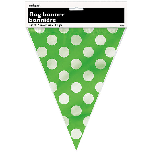 Dots Flag Banner - Lime Green