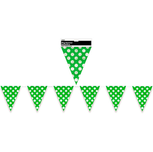 Dots Flag Banner - Lime Green