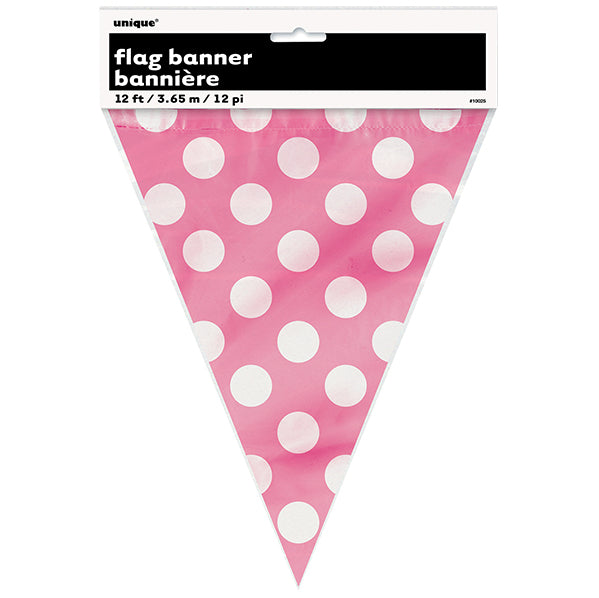 Dots Flag Banner - Hot Pink