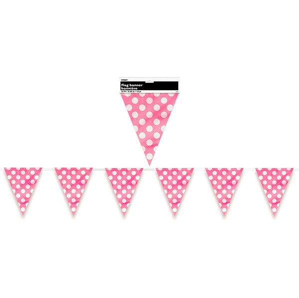 Dots Flag Banner - Hot Pink