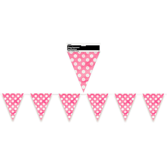 Dots Flag Banner - Hot Pink