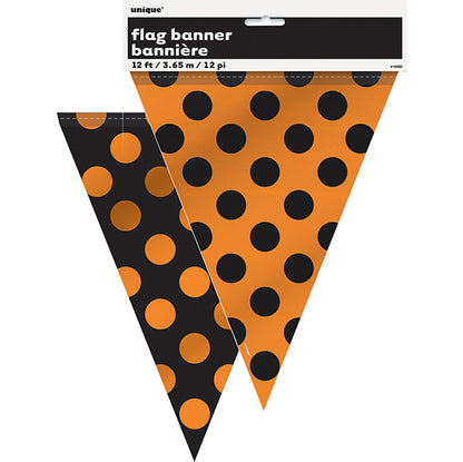 Dots Flag Banner - Orange & Black