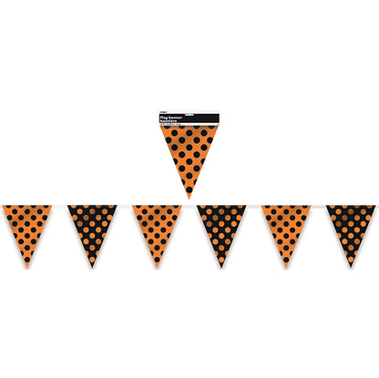 Dots Flag Banner - Orange & Black