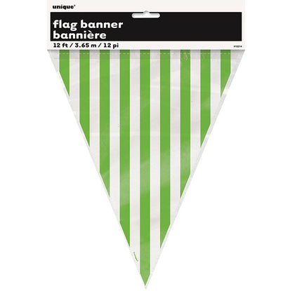 Striped Flag Banner - Lime Green