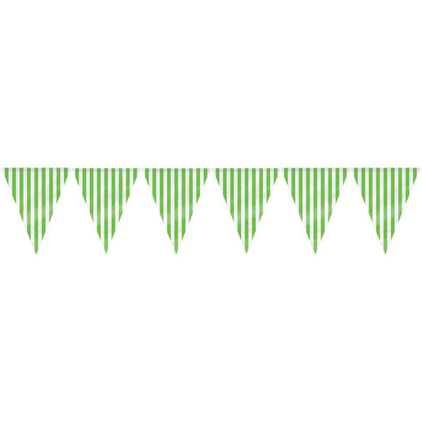 Striped Flag Banner - Lime Green