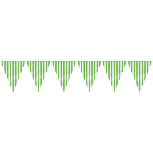 Striped Flag Banner - Lime Green