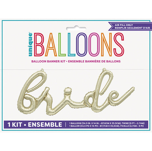 "Bride" Gold Foil Balloon Banner Kit