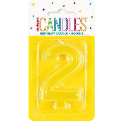 Pastel Yellow Numeral Candle - 2