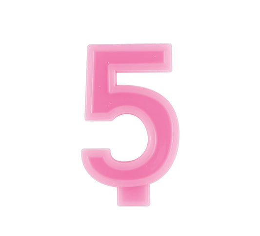 Pastel Pink Numeral Candle - 5