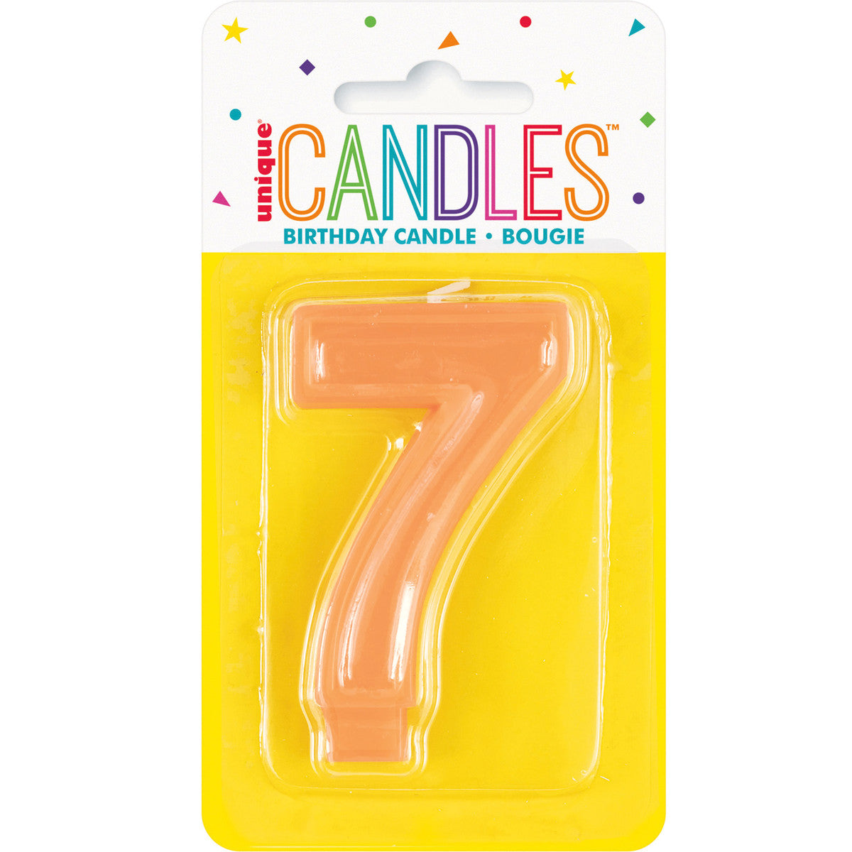 Pastel Orange Numeral Candle - 7