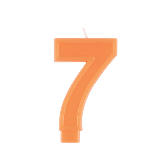 Pastel Orange Numeral Candle - 7