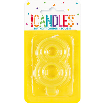 Pastel Yellow Numeral Candle - 8