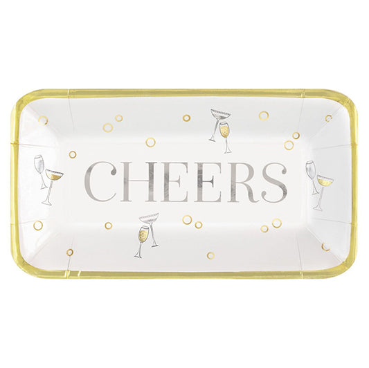 "Cheers" Foil Stamped Appetizer Paper Plates (Pack of 8)