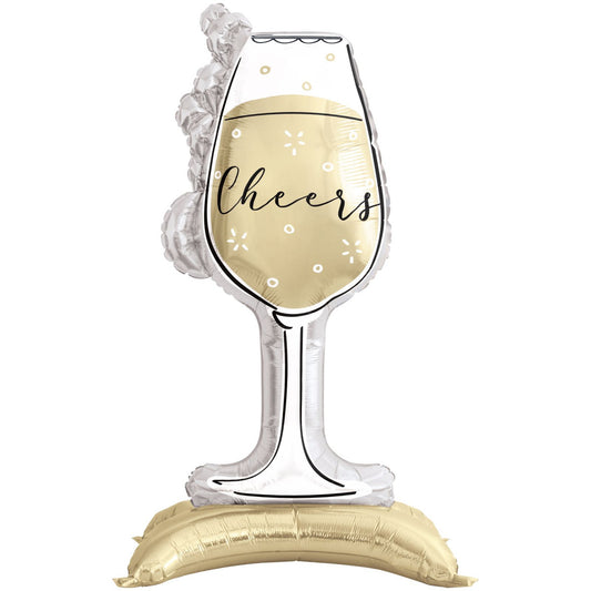 Bubbly Wine Glass Standing Foil Balloon