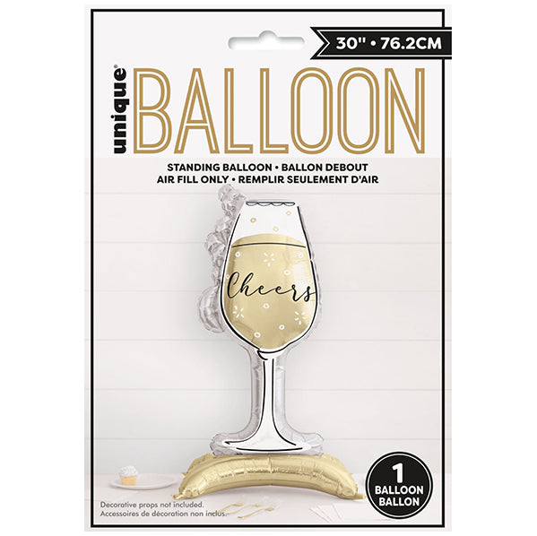 Bubbly Wine Glass Standing Foil Balloon