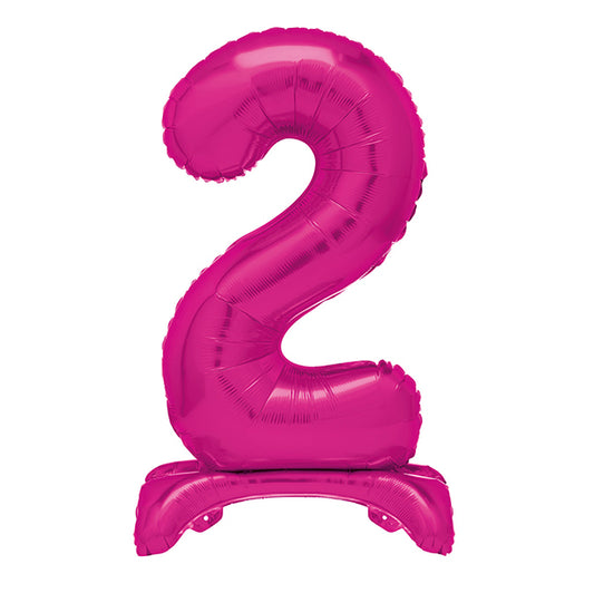 Hot Pink "2" Giant Standing Numeral Foil Balloon (76cm)