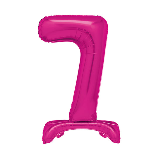 Hot Pink "7" Giant Standing Numeral Foil Balloon (76cm)