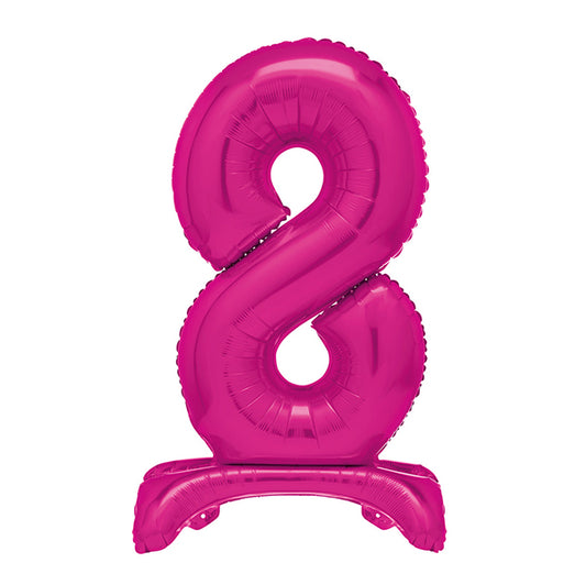 Hot Pink "8" Giant Standing Numeral Foil Balloon (76cm)