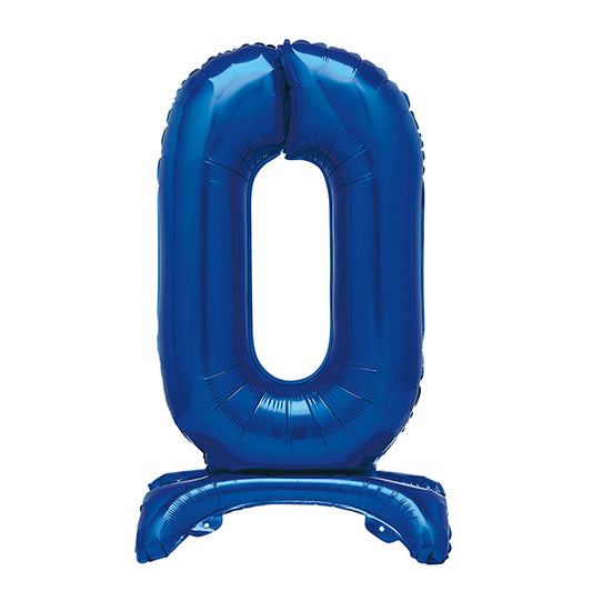 Royal Blue "0" Giant Standing Numeral Foil Balloon (76cm)