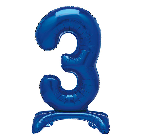 Royal Blue "3" Giant Standing Numeral Foil Balloon (76cm)