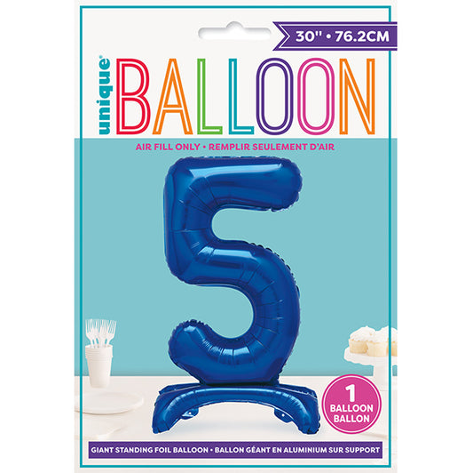 Royal Blue "5" Giant Standing Numeral Foil Balloon (76cm)