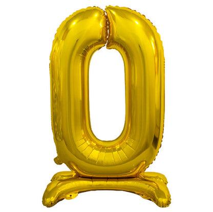 Gold "0" Giant Standing Numeral Foil Balloon (76cm)