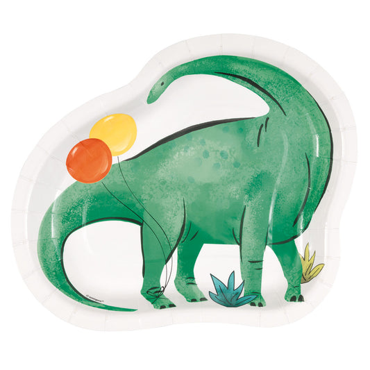 Dinosaur Shaped Paper Plates (Pack of 8)