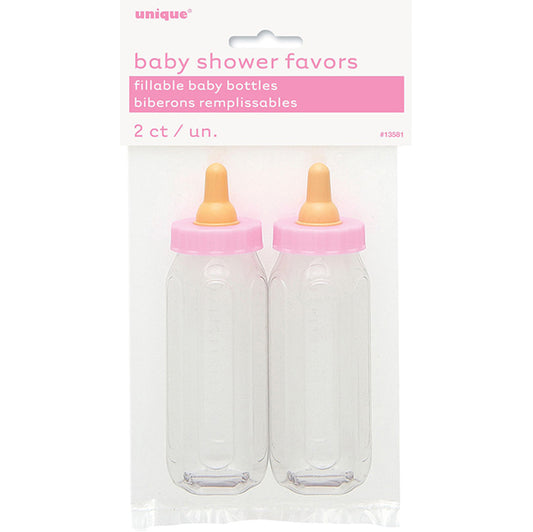 2 Baby Bottles - Pink (13cm)