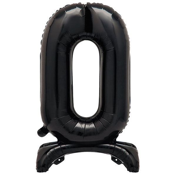 Black "0" Giant Standing Numeral Foil Balloon (76cm)