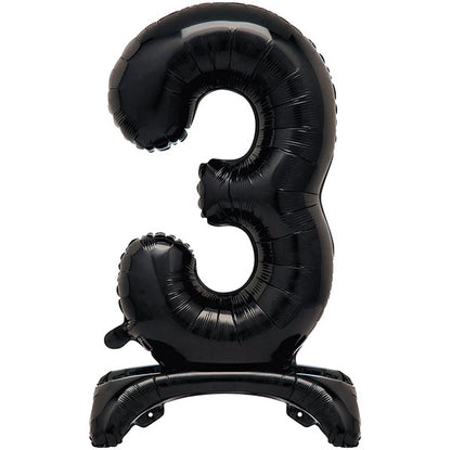 Black "3" Giant Standing Numeral Foil Balloon (76cm)